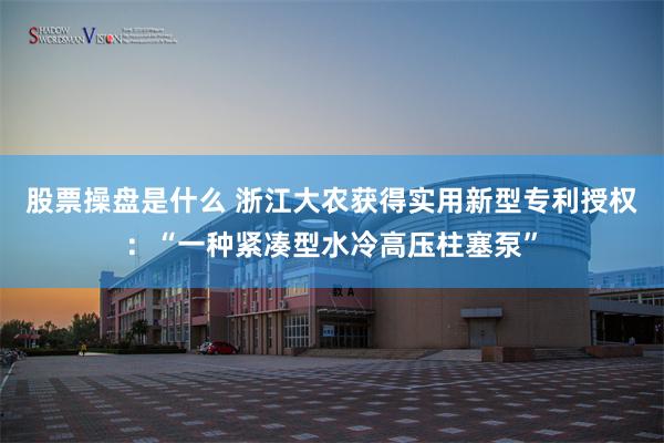 股票操盘是什么 浙江大农获得实用新型专利授权：“一种紧凑型水冷高压柱塞泵”