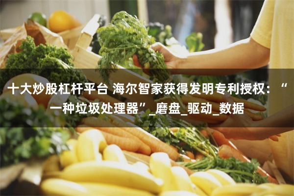 十大炒股杠杆平台 海尔智家获得发明专利授权：“一种垃圾处理器”_磨盘_驱动_数据