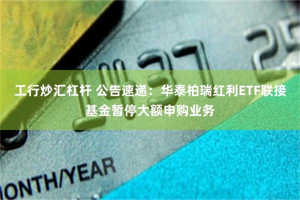 工行炒汇杠杆 公告速递：华泰柏瑞红利ETF联接基金暂停大额申购业务