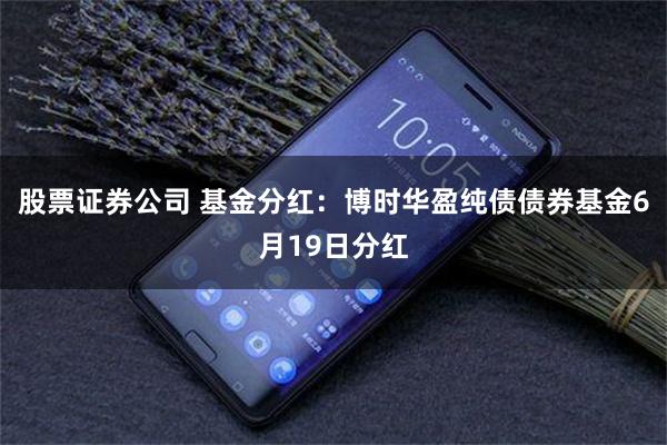 股票证券公司 基金分红：博时华盈纯债债券基金6月19日分红