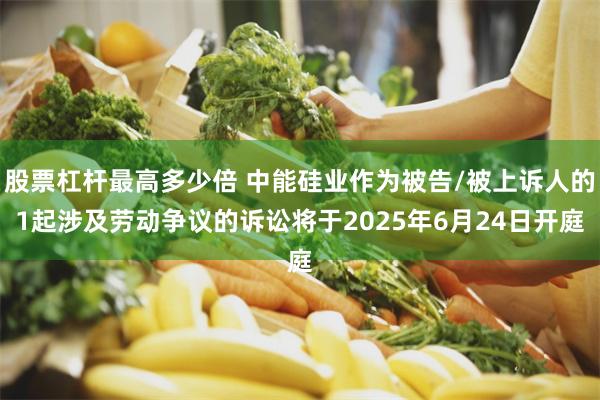 股票杠杆最高多少倍 中能硅业作为被告/被上诉人的1起涉及劳动争议的诉讼将于2025年6月24日开庭